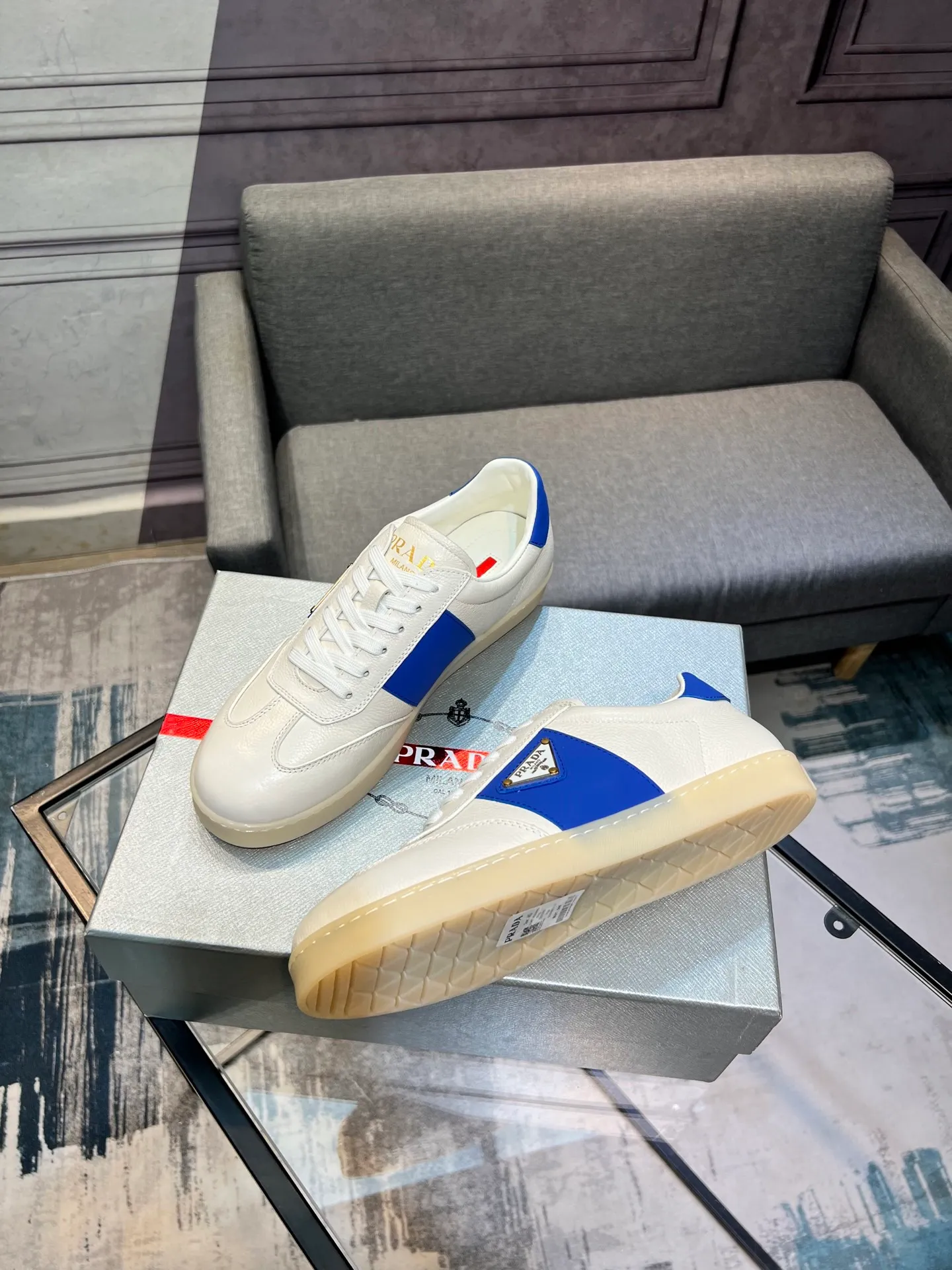 Men's shoes 💰540 [PRADA] Men's shoes are popular in the counter, official website synchronization, 1 high-quality shipment ✔️ Original frosted cowhide + cowhide lining, 1🆚1 replica, original sole, 38-45 (45 customized, non-refundable)